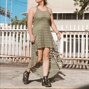 Olive green lace dress